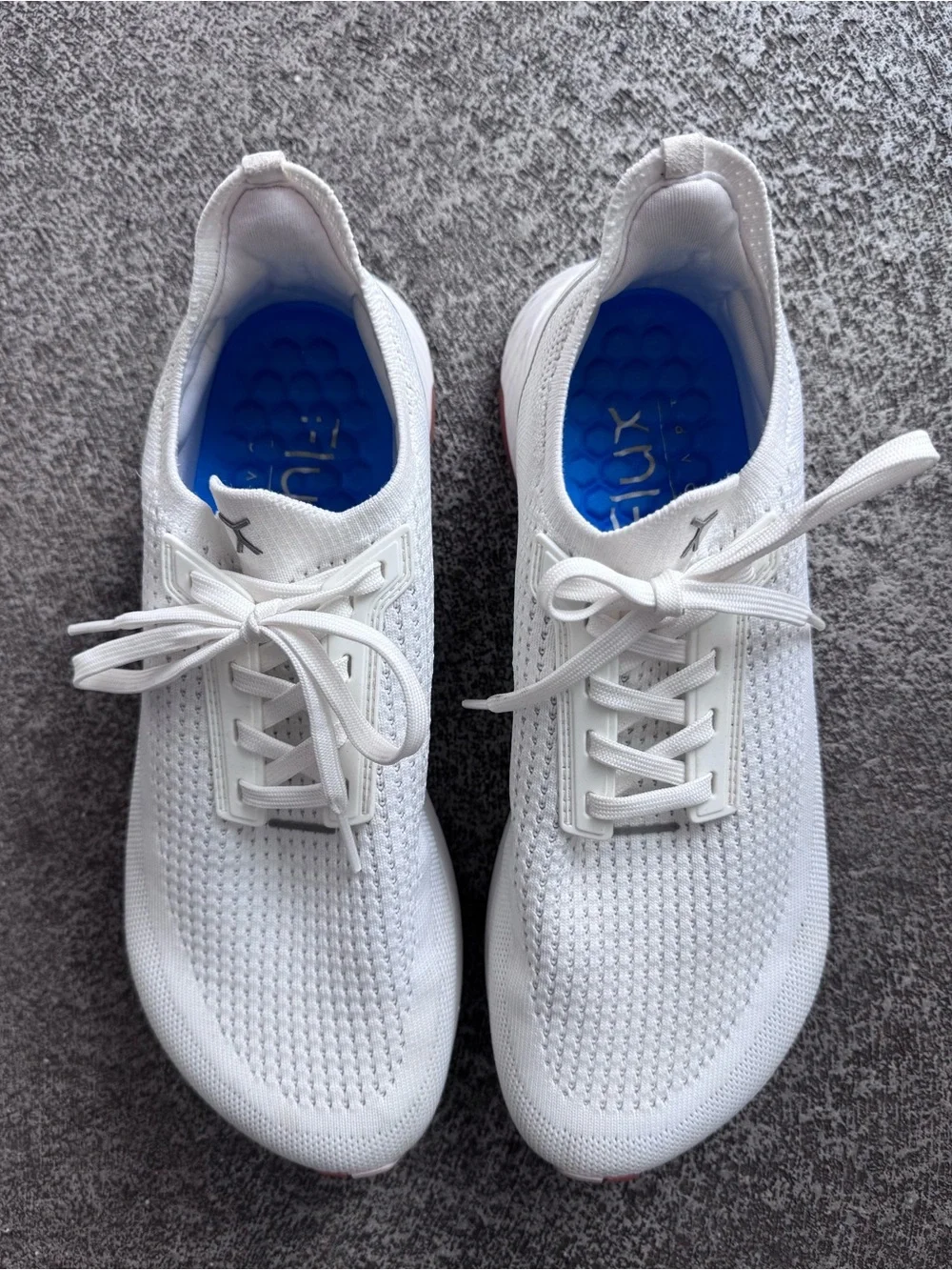 Flux Footwear White Knit Athletic Sneakers: Adapt Runner